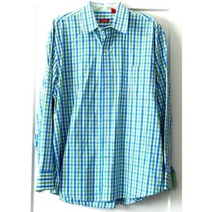 NEW IZOD Casual Gingham Button Down